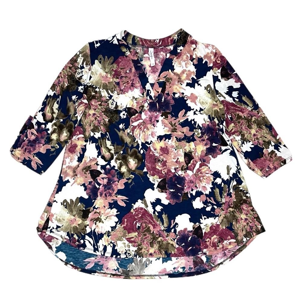 Honeyme 3/4 Sleeve V-Neck Stretch Blouse Women’s Size Large